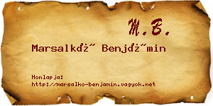 Marsalkó Benjámin névjegykártya