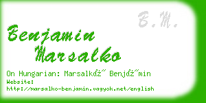 benjamin marsalko business card